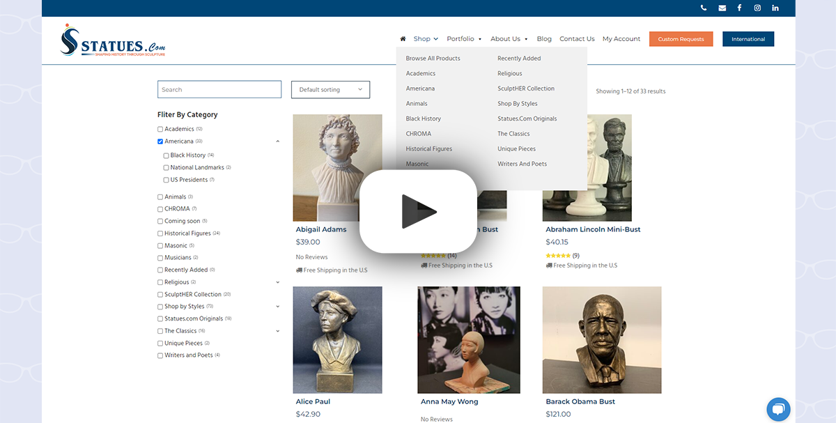 Statues Shop Demo Video